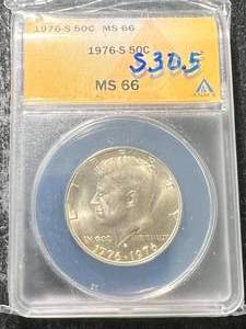 1976-S US KENNEDY HALF DOLLAR ANACS MS66
