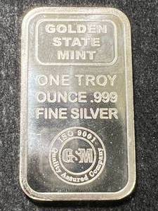 1 TROY OZ .999 FINE SILVER GSM BAR