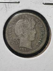 1913 US BARBER DIME