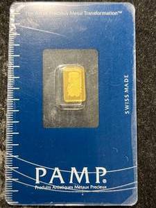 1 GRAM .999 FINE GOLD PAMP BAR