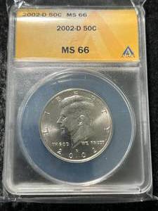 2002-D US KENNEDY HALF DOLLAR ANACS MS66