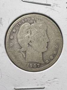 1907-D US BARBER QUARTER