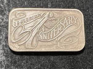 1 TROY OZ .999 FINE SILVER HAPPY ANNIVERSARY BAR