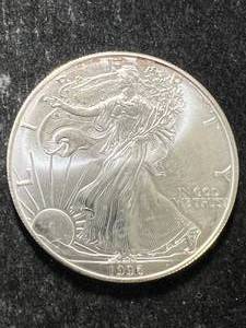 1996 AMERICAN SILVER EAGLE 1 TROY OZ .999 FINE SILVER