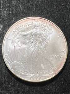 2000 AMERICAN SILVER EAGLE 1 TROY OZ .999 FINE SILVER