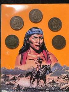 5 US INDIAN HEAD CENTS 1902-1906