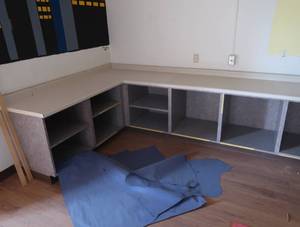 LONG CUPBOARD WITH COUNTERTOP  (RESOURCE ROOM)