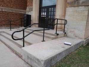 PAIR BLACK STAIR RAILINGS  DOOR #2