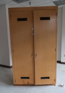 TALL WOODEN STORAGE CABINET (R112)