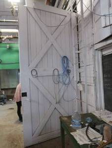 HUGE ANTIQUE WOODEN BARD DOOR