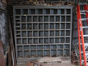 HUGE WOODEN CUBBY SHELF