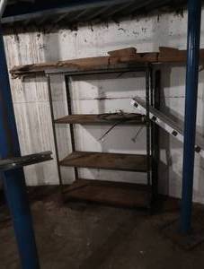 2 VINTAGE METAL SHELVING UNITS