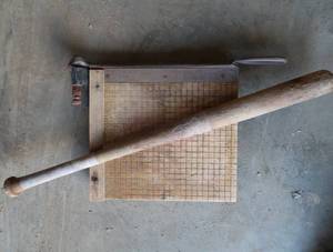ANTIQUE PAPER CUTTER  WOODEN BAT