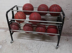 BASKETBALLS AND CART