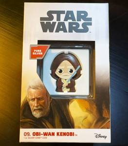 2021 Disney NIUE Star Wars Obi-Wan Kenobi Chibi 1oz .999, 2K Mintage, Mint Fresh