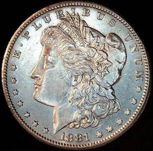 Uncirculated 1881-S Morgan Silver Dollar, Mid MS, Impaired Luster