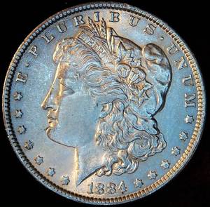 AU 1884-P Morgan Silver Dollar, Muted Original Luster