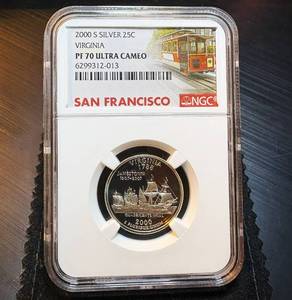 Better Date, Proof 2000-S Virginia Silver State Quarter, NGC PF70 Ultra Cameo