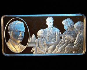 Thomas Dooley Proof Sterling Silver Ingot, 100 Greatest Americans Series