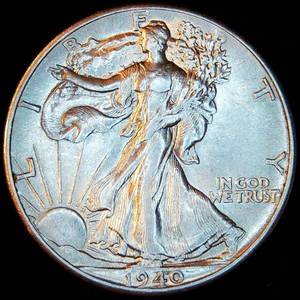 AUAU 1940-P Walking Liberty Half Dollar, Muted Luster