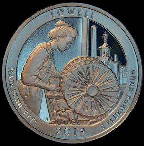 .999 Silver Proof 2019 ATB Quarter - Lowell MA, 5 of 5 in the Series, Mint Fresh