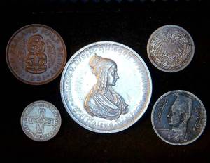 AUUNC 1951 New Zealand Half Penny  (4) World Coins, Some Silver