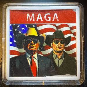 Trump Musk DOGE Era 1oz .999 Silver Card, Very Tough Find, details
