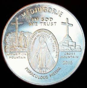 2015 Medjugorje 1oz .999 Silver Miraculous Medal
