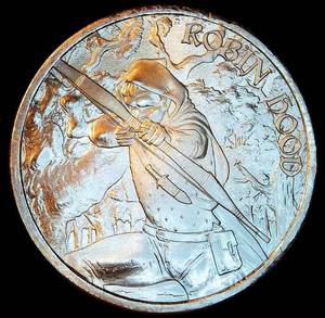 BU 1oz .999 Silver Robin Hood Round, Cool Looking Piece