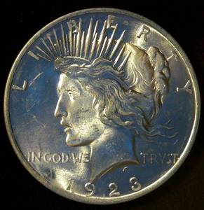 Uncirculated 1923-P Silver Peace Dollar, Unaltered Surfaces wNear Full Luster