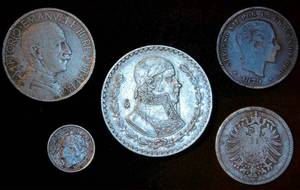 Collection of (5) World Coins, Some Silver