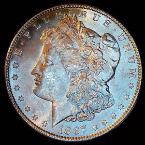 AUAU 1887-P Morgan Silver Dollar, Nearly Full Luster