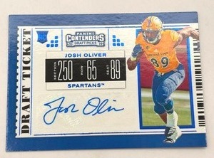2019 Panini Contenders Draft Picks Josh Oliver College Ticket Rookie Autographed Card (NM-MT)