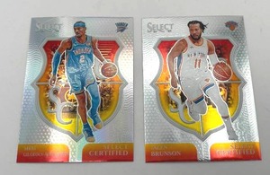 Lot of 2 Basketball Cards including 2024-25 Panini Select Certified Jalen Brunson and Shai Gilgeous-Alexander (NM-MT)