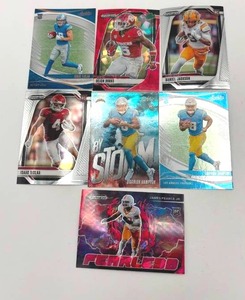 Lot of 7 Football Rookie Cards including Omarion Hmapton, Isaac TeSlaa, and More