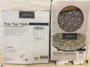 Tray Top Table and Glass Top Table