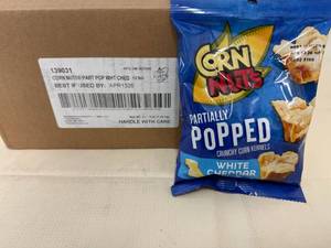 12x 3oz Bags Corn Nuts-Partially Popped-White Cheddar
