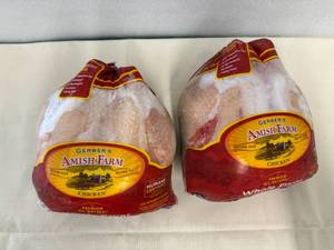 CC. 2x 4lb Gerber Amish Farm Whole Fryer Chicken