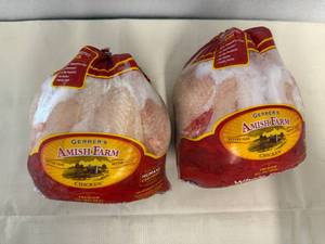 CC. 2x 4lb Gerber Amish Farm Whole Fryer Chicken