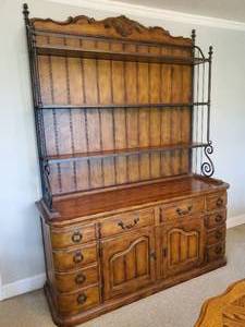 1960s French Style Country Hutch 2 piece Set