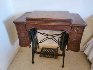 Antique Treadle Sewing Machine Cabinet Fantastic Condition No Machine included