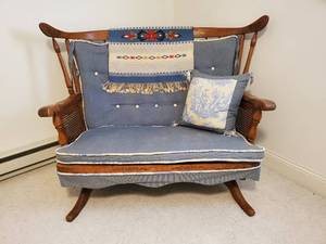 Beautiful Wood Norwegian Double Seated Glider Beautiful Piece