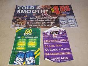 3 Large Mancaver Beer Banners