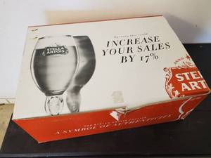 Box of 24 unused Stella Artois Glasses