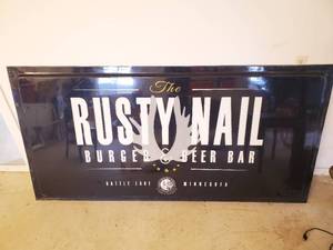 Another Piece of History  Super Large Rusty Nail Sign Battle Lake MN