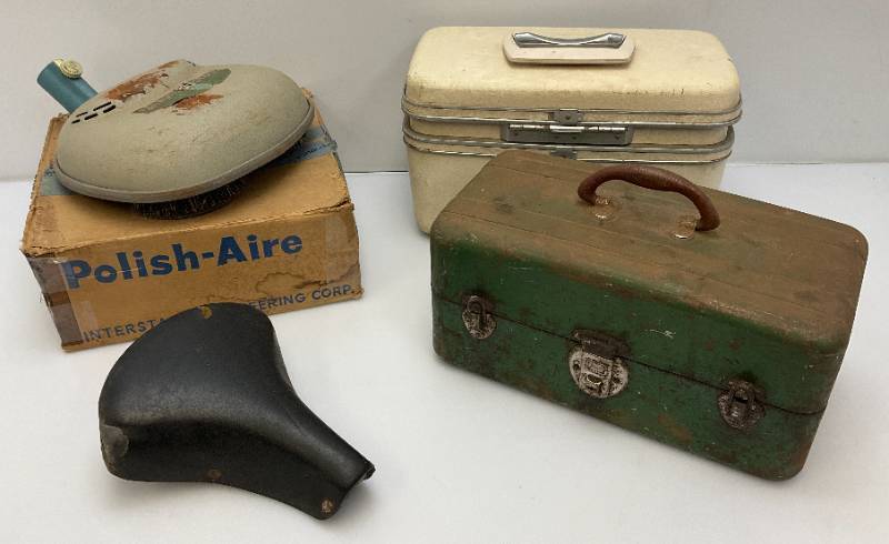Misc. Vintage Items Including old metal Tackle Box And More