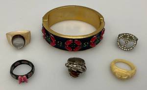 Misc. Vintage Jewelry Including Shell Rings, Tiger Ring And more
