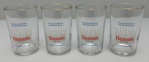 Vintage Gold Rimmed HAMMS Small 3 12 Tall Glasses