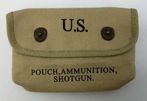 US WWII Canvas Shotgun Shell Ammunition Pouch 5 x 7