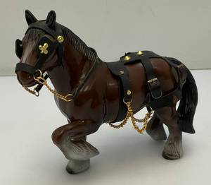 Vintage Small Clydesdale Hard Plastic Draft Horse 7 x 7